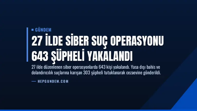 27 İlde Siber Suç Operasyonu 643 Şüpheli Yakalandı