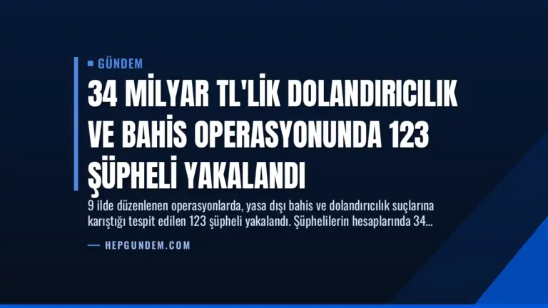 34 Milyar TL’lik Dolandırıcılık ve Bahis Operasyonunda 123 Şüpheli Yakalandı