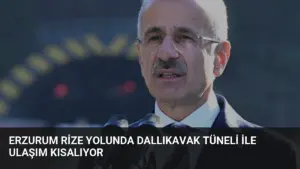 Erzurum Rize yolunda Dallıkavak Tüneli ile ulaşım kısalıyor