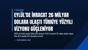 Eylül’de İhracat 26 Milyar Dolara Ulaştı Türkiye Yüzyılı Vizyonu Güçleniyor