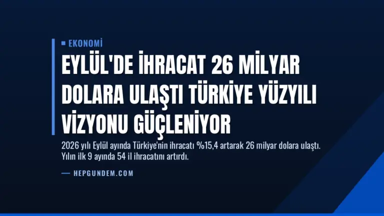 Eylül’de İhracat 26 Milyar Dolara Ulaştı Türkiye Yüzyılı Vizyonu Güçleniyor