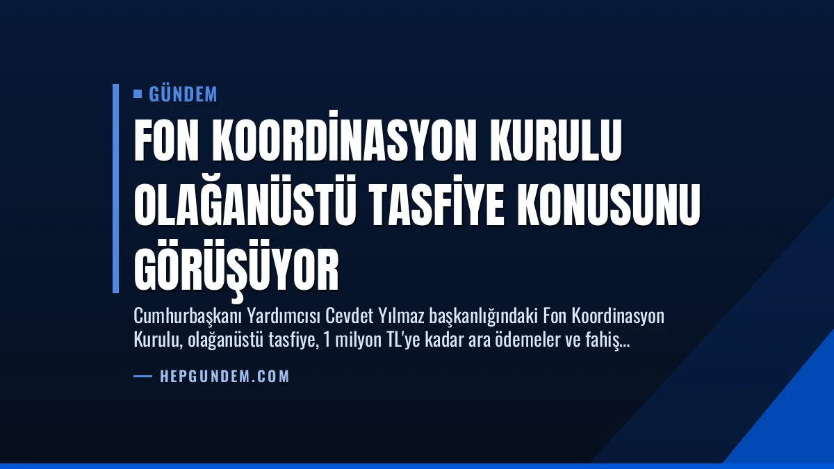 Fon Koordinasyon Kurulu Olağanüstü Tasfiye Konusunu Görüşüyor