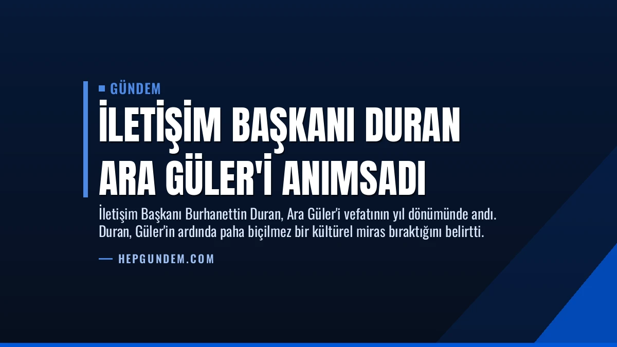 İletişim Başkanı Duran Ara Güler’i Anımsadı