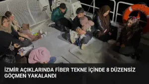 İzmir Açıklarında Fiber Tekne İçinde 8 Düzensiz Göçmen Yakalandı