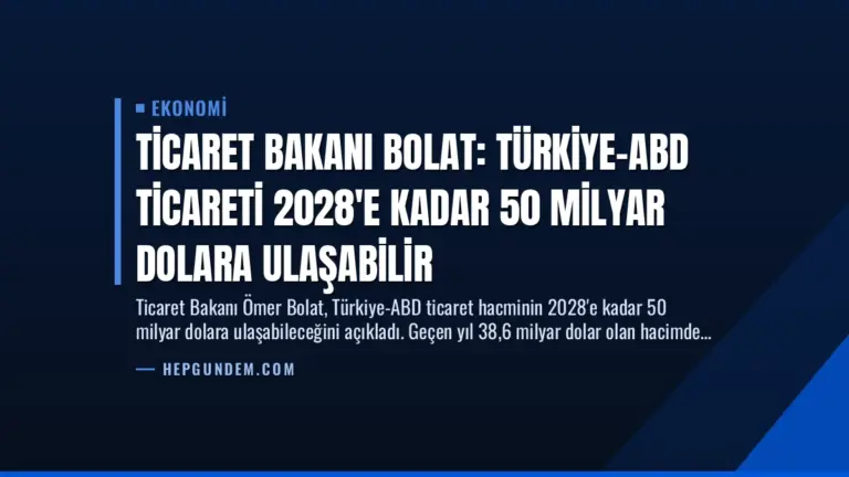 Ticaret Bakanı Bolat: Türkiye-ABD Ticareti 2028’e Kadar 50 Milyar Dolara Ulaşabilir